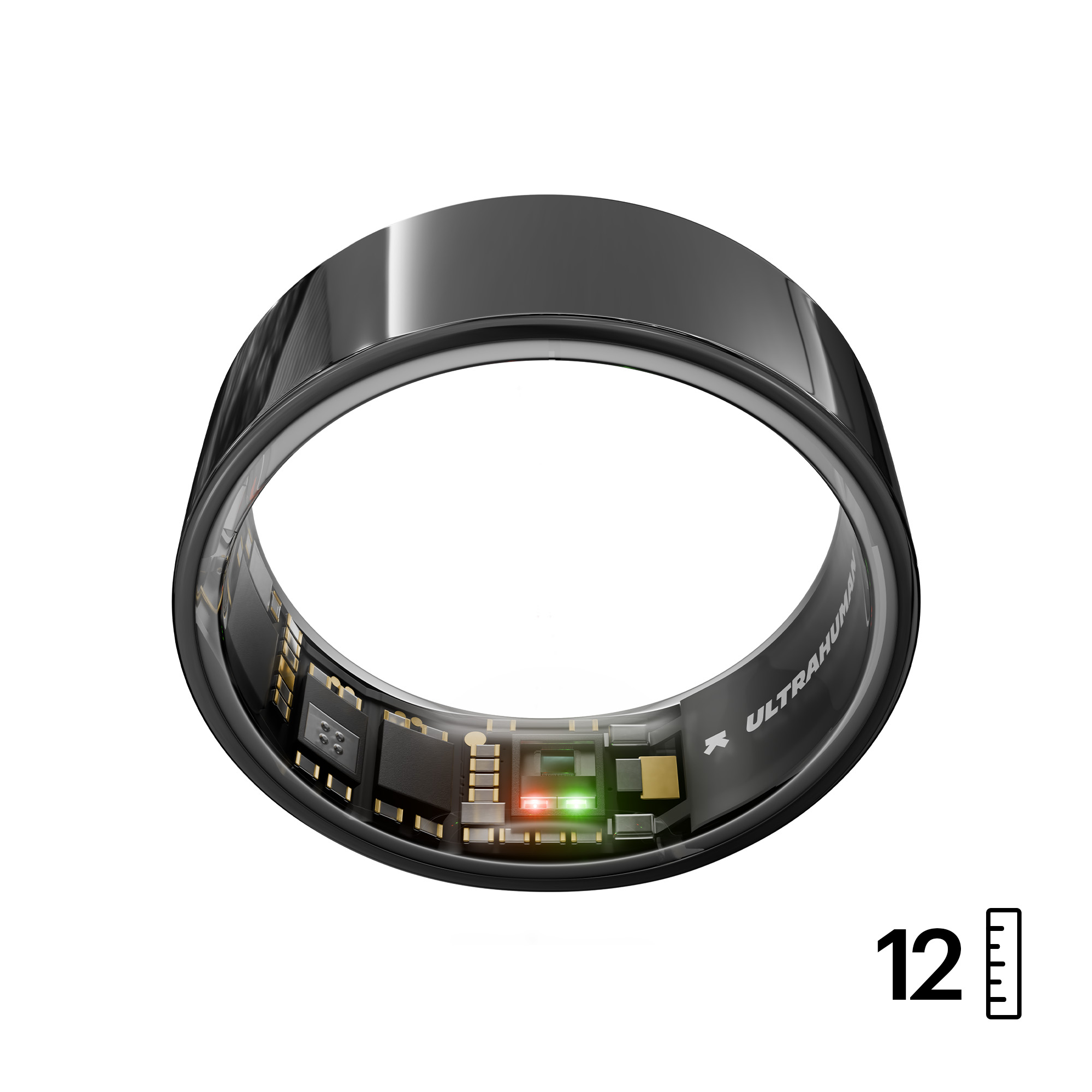 Ultrahuman Ring Air Smart Ring Bluetooth 5.0 USB Typ-C Aster Black Gr. 12