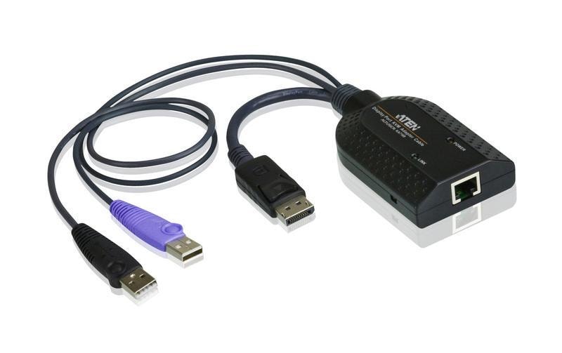 ATEN KA7169 DisplayPort USB KVM-Adapterkabel mit Smart Card-Lesegerät, CPU-Modul - Schwarz