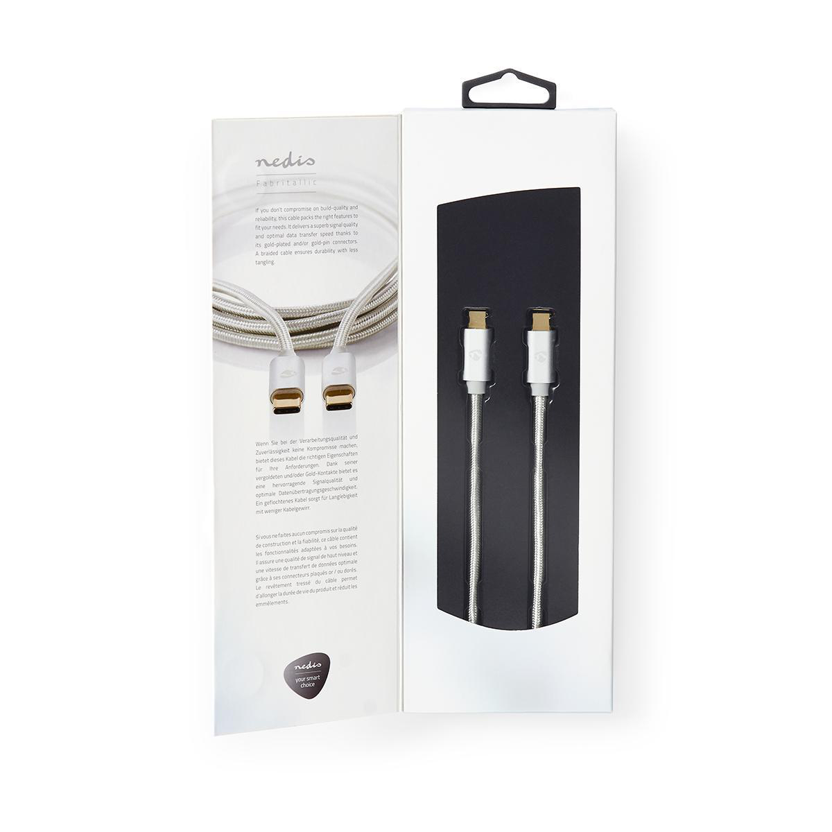 Nedis CCTB64700AL10 USB-C Kabel 1 m Aluminium