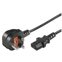 Wentronic Goobay Kaltgerätekabel Großbritannien, 1,8 m, Schwarz - British 3-Pin-Stecker (Typ G, BS 1363) > Gerätebuchse C13 (Kaltgeräteanschluss) (51323)