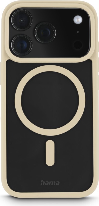 Hama Handyhülle Frame Protect f iPhone 17 Pro, magnetisch, durchsichtig, Beige (00232406)
