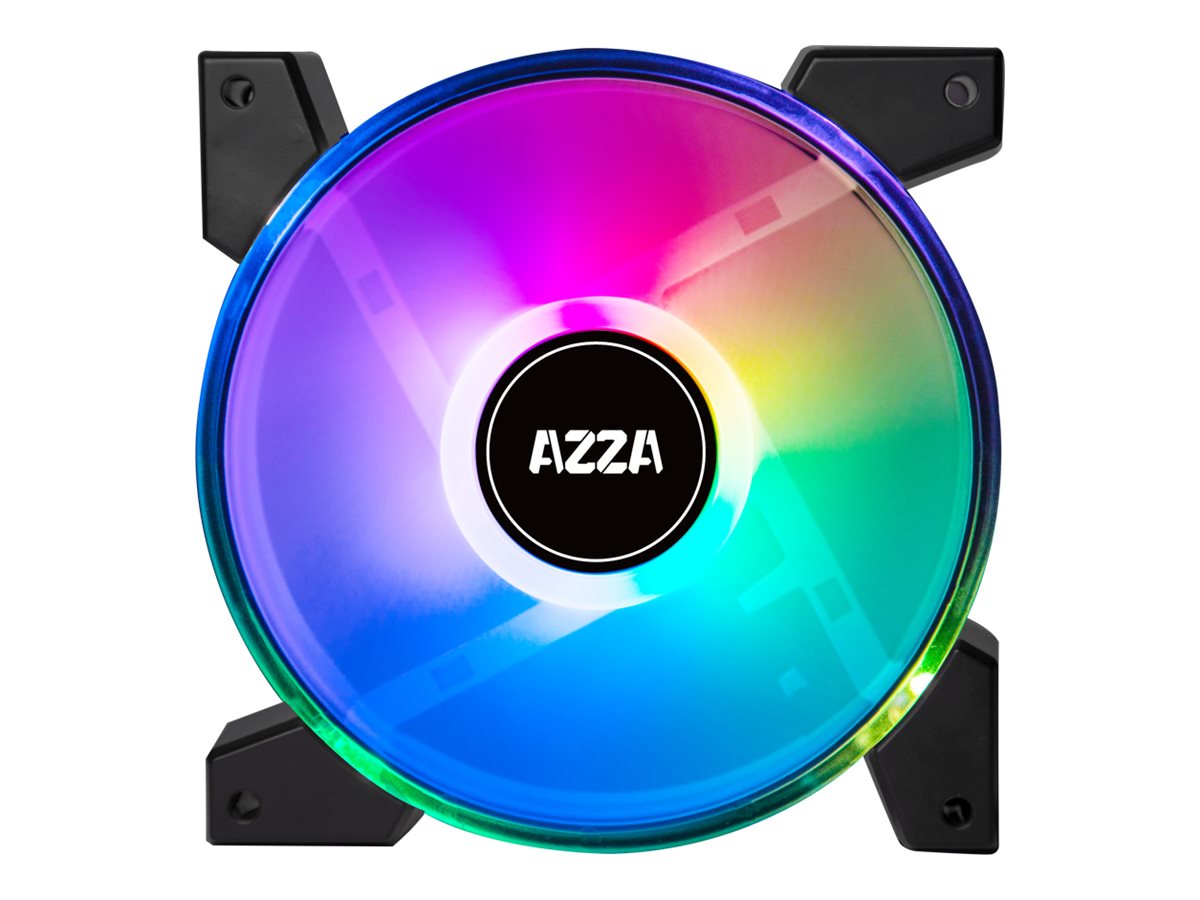 AZZA Hurricane II Gehäuselüfter 120 mm 4er-Set ARGB Schwarz, Weiß