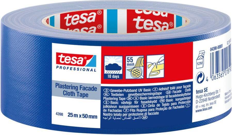 tesa 04398-00001-00 Putzband Blau (L x B) 25.00 m x 50.00 mm 25 m (04398-00001-00)