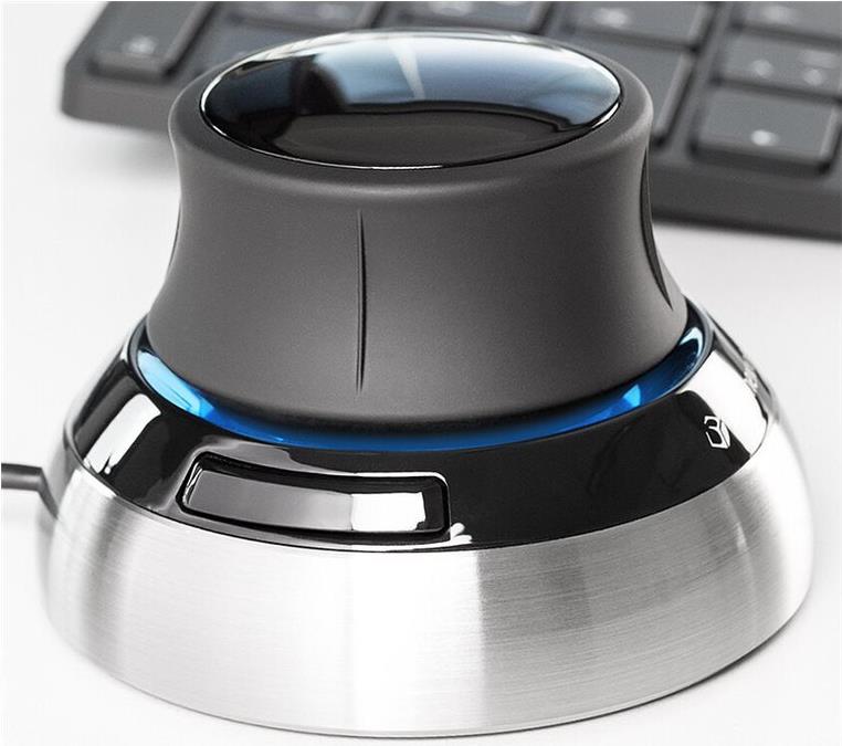 3Dconnexion SpaceMouse Compact 3D-Maus kabelgebunden 2 Tasten USB Schwarz, Silber