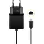 Goobay USB-C USB Ladegerät 3.0 A, Schwarz, 1.5 m - Netzteil für viele Kleingeräte mit USB-C™ Anschluss wie z.B. Smartphones (45040)