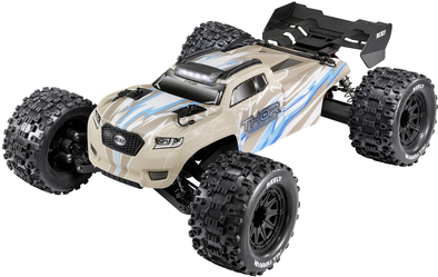 Reely Thor Kreidegrau Brushless 1:10 RC Modellauto Elektro Monstertruck Allradantrieb (4WD) 100% RtR 2,4 GHz inkl. Akku, Ladegerät und Senderbatterien (RE-8597613)