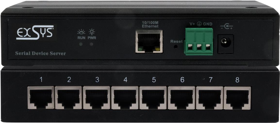 EXSYS GmbH Serial Device Server 8x RS232/422/485, mit Netzadapter (EX-61008)