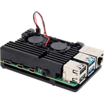 JOY-IT RPI CASE ALU07F - Gehäuse für Raspberry Pi 4, Alu, Lüfter, schwarz (RB-ALUCASEP4+07FAN)