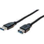 USB 3.0 Verlängerungskabel, USB 3.0 St. A / USB 3.0 Bu. A, schwarz, 5,0 m (532472)