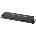 Renkforce 7 Port USB 3.0-Hub zur Wandmontage, Metallgehäuse Schwarz