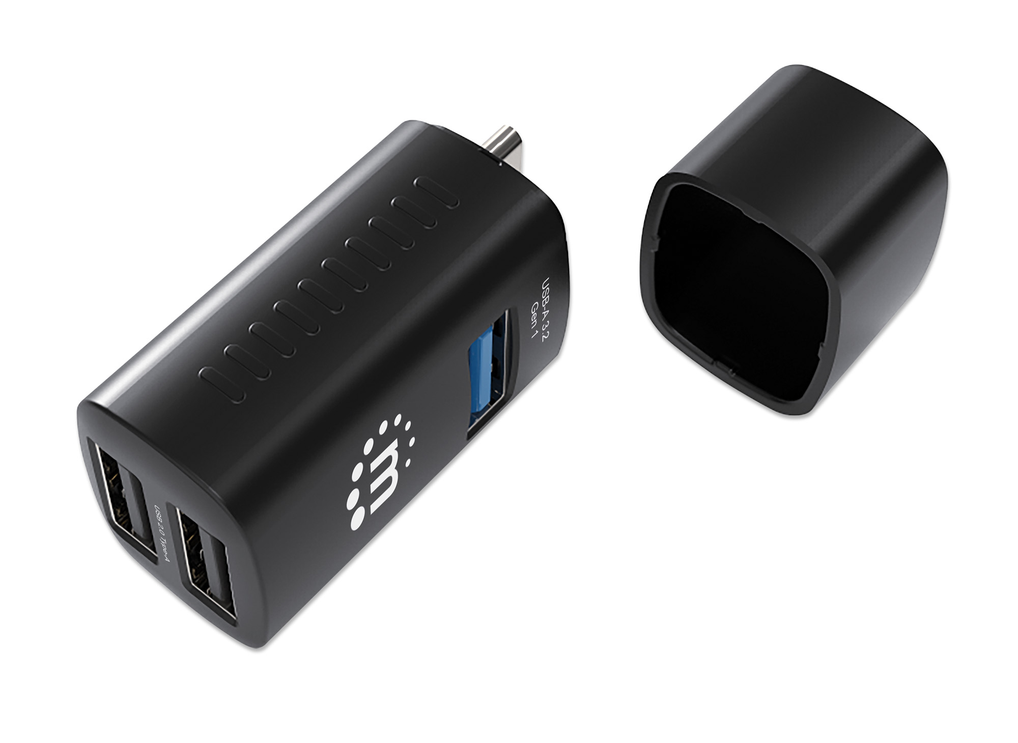 Manhattan 180993 USB-Hub USB Type-C auf 3x USB-A 2 m Schwarz