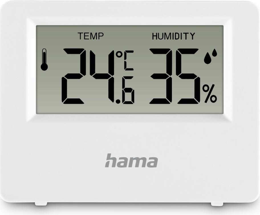 Hama Thermometer und Hygrometer Ebro, digital, für innen oder außen, Weiß (00222222)