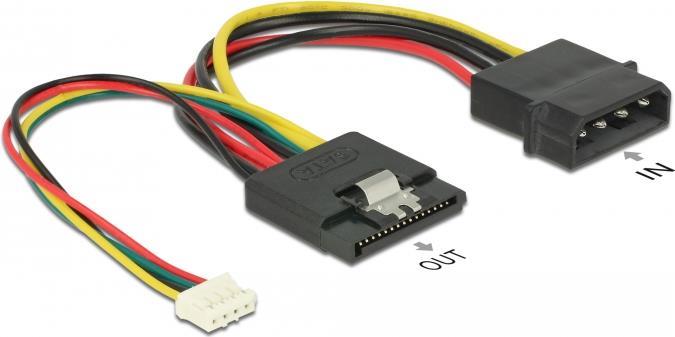 DeLOCK Netzteil interne Stromversorgung, 4-polig bis 4-Pin-Mini-Stromversorgungsstecker, SATA Leistung (85673)