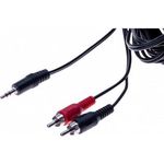 Audiokabel, 3,5 mm Klinkenstecker an 2 x Cinch Stecker, 5,0 m Zum Anschluss von Audiogeräten mit Cinch-Anschluss (108561)