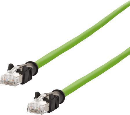 Metz Connect 142M2X55010 RJ45 Netzwerkkabel, Patchkabel CAT 6a S/FTP 1 m Grün PUR-Mantel, Säurebeständig, Ozonbeständig, UV-Beständig, Schleppkettenfähig (142M2X55010)