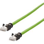 Metz Connect 142M2X55010 RJ45 Netzwerkkabel, Patchkabel CAT 6a S/FTP 1 m Grün PUR-Mantel, Säurebeständig, Ozonbeständig, UV-Beständig, Schleppkettenfähig (142M2X55010)