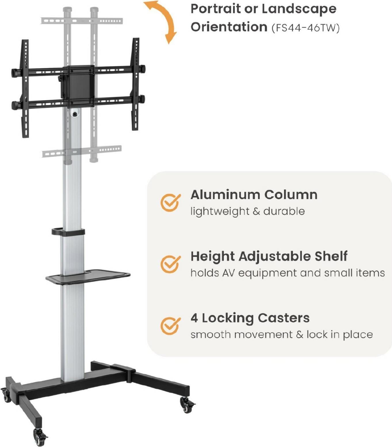 Equip Drehbarer TV-Wagen 37"-86" 50 kg VESA 600x400 Silber