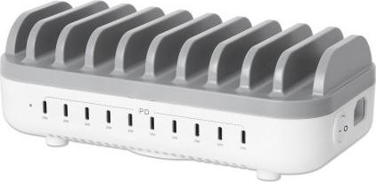 MANHATTAN 10-Port USB-Power Delivery-Ladestation 200W (102766)