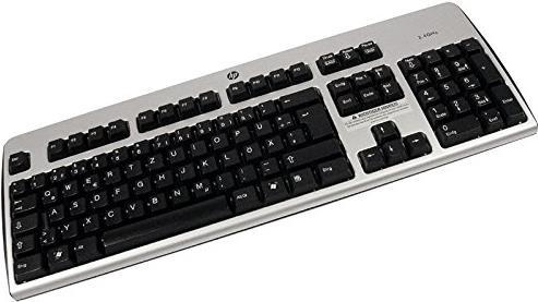 HP 509432-031 Tastatur RF Wireless QWERTY Englisch Schwarz - Silber (509432-031)