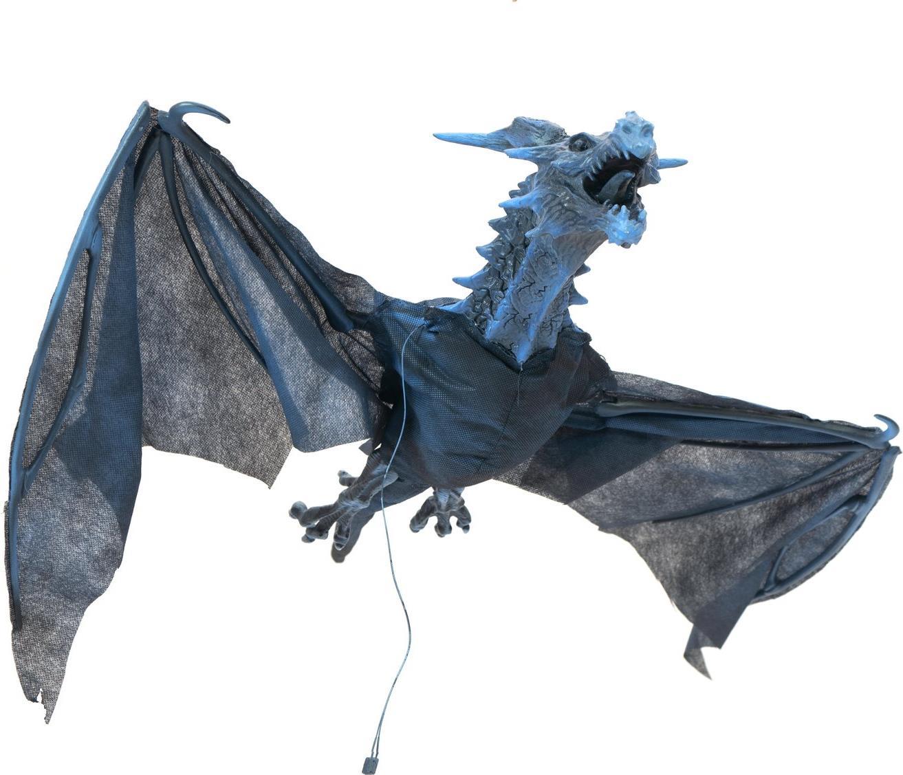 EUROPALMS Halloween Flying Dragon, animiert, blau, 120cm (83316101)