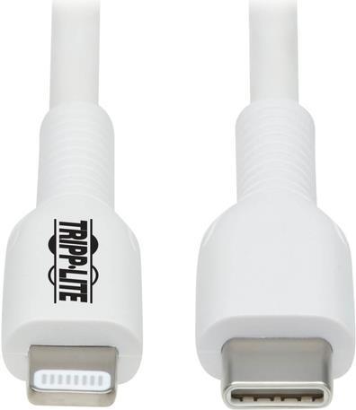 EATON TRIPPLITE Safe-IT USB-C to Lightning Sync/Charge Antibacterial Cable M/M MFi Certified White 1m 3,3 ft. (M102AB-01M-WH)
