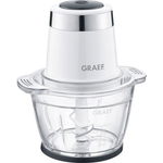 Graef CH501EU. Schüsselkapazität: 1 l. Produktfarbe: Weiß, Schüsselmaterial: Glas, Material Messer: Edelstahl. Leistung: 500 W, AC Eingangsspannung: 230 V. Breite: 190 mm, Tiefe: 147 mm, Höhe: 220 mm (CH501EU)