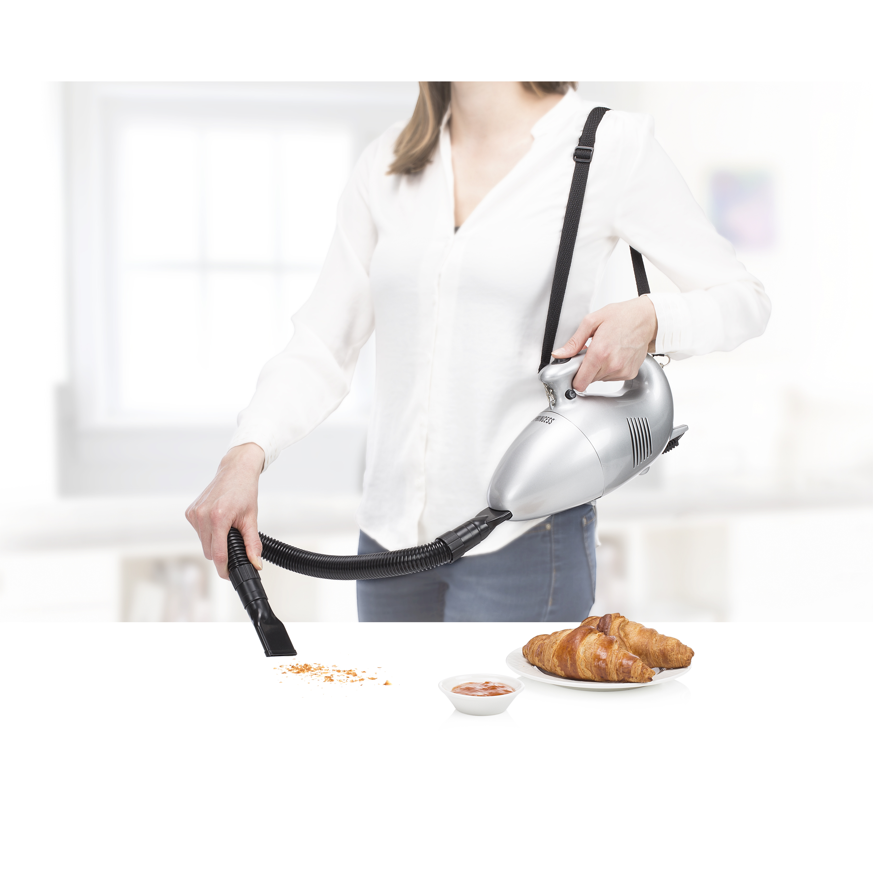 Princess Turbo Tiger Compact Handstaubsauger 700 W Schwarz, Silber