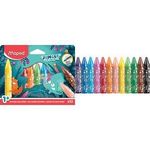 Maped Wachsmalstifte Jungle Fever Jumbo 12er Kartonetui dreieckig mit Tier-Motiven ab 1 Jahr