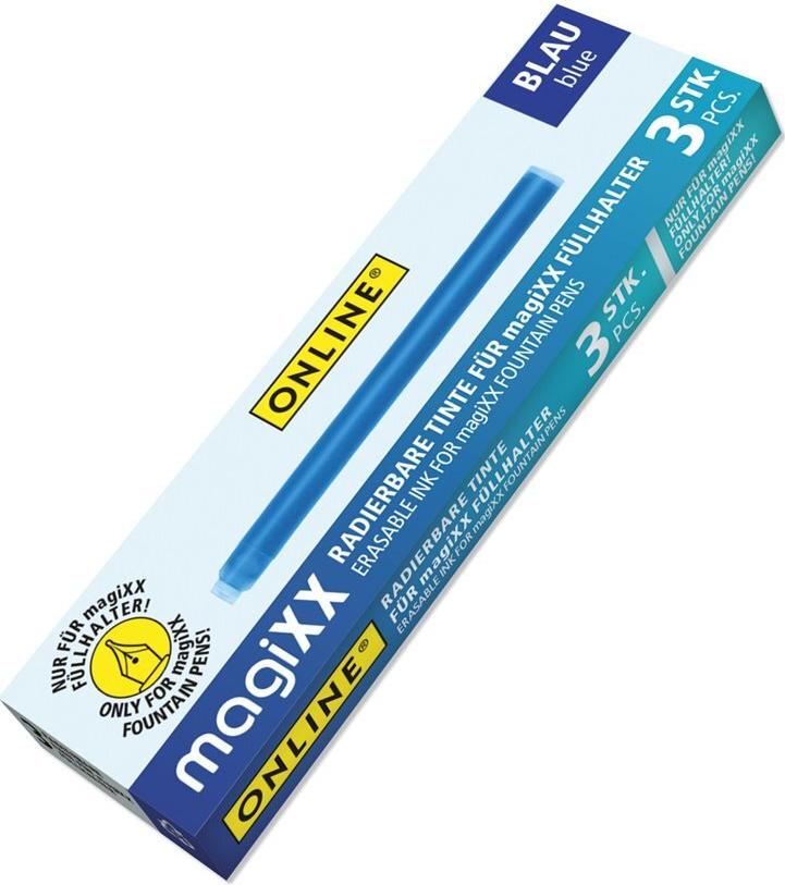 ONLINE® magiXX Tintenpatronen für Füller blau 3 St. (17107/12)