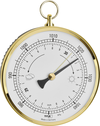 TFA Dostmann Analoges Barometer mit Messingring Barometer Messing 29.4025.32 (29.4025.32)