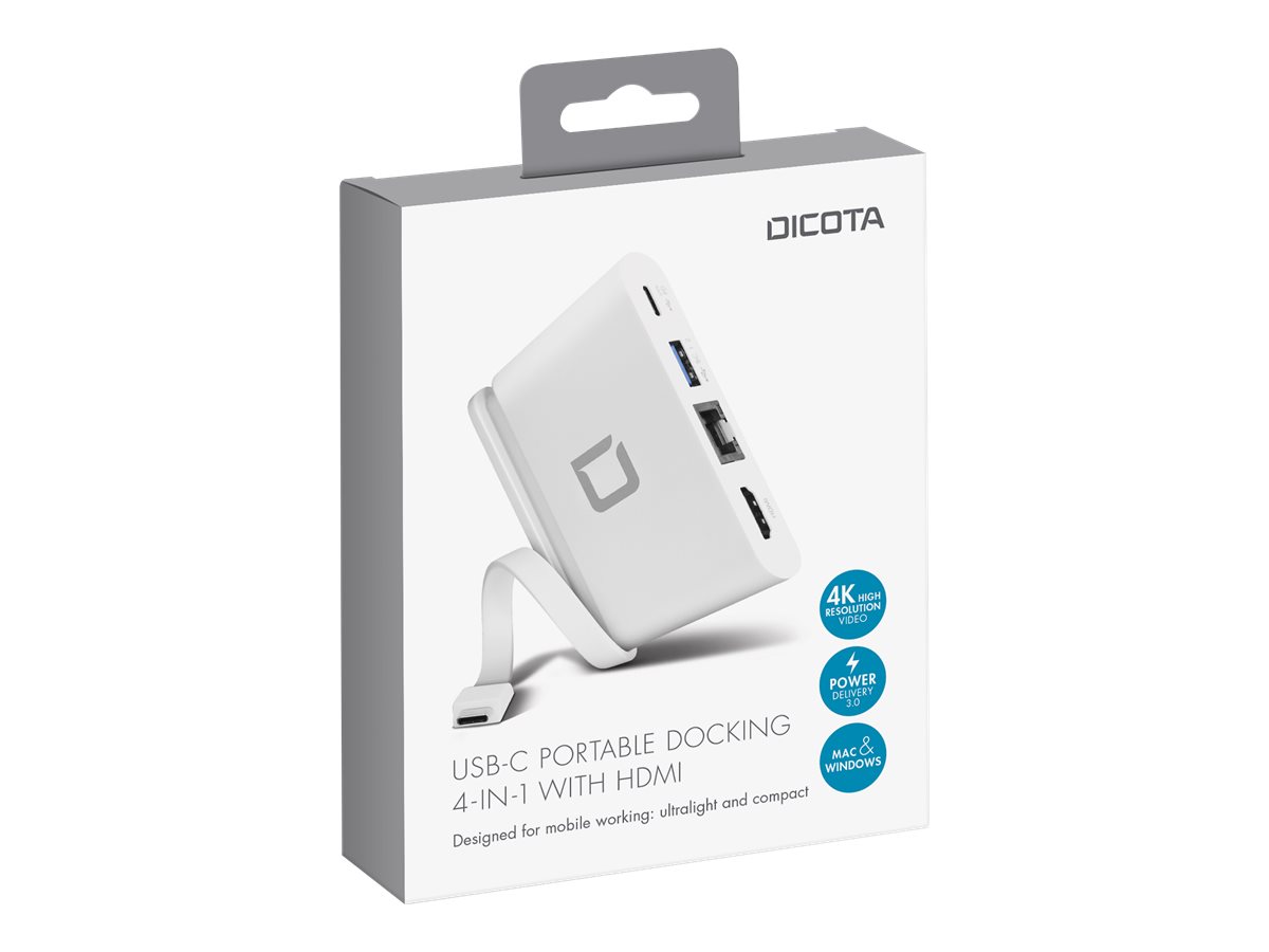 Dicota USB-C Portable Docking 4-in-1 mit HDMI Weiß