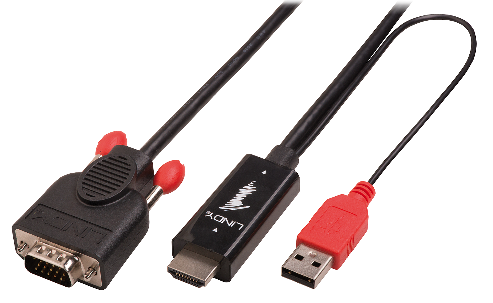 LINDY Kabel HDMI an VGA aktiv, 3m  Stecker / Stecker