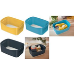LEITZ Utensilienschale My Box Cosy, DIN A5, blau/hellgrau aus Kunststoff, BPA-frei, lebensmittelecht, mit abgerundeten - 1 Stück (5264-00-61)