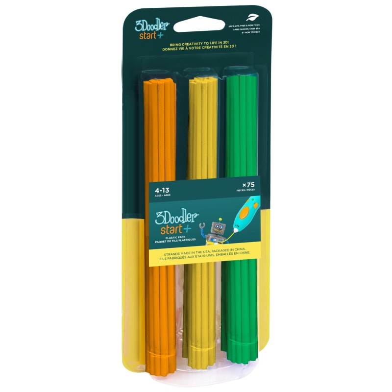 3Doodler Start 3DS-ECO-MIX2-75 3D-Druck-Filament 2,5 mm Kompostierbar 75 Stück Grün Orange Gelb