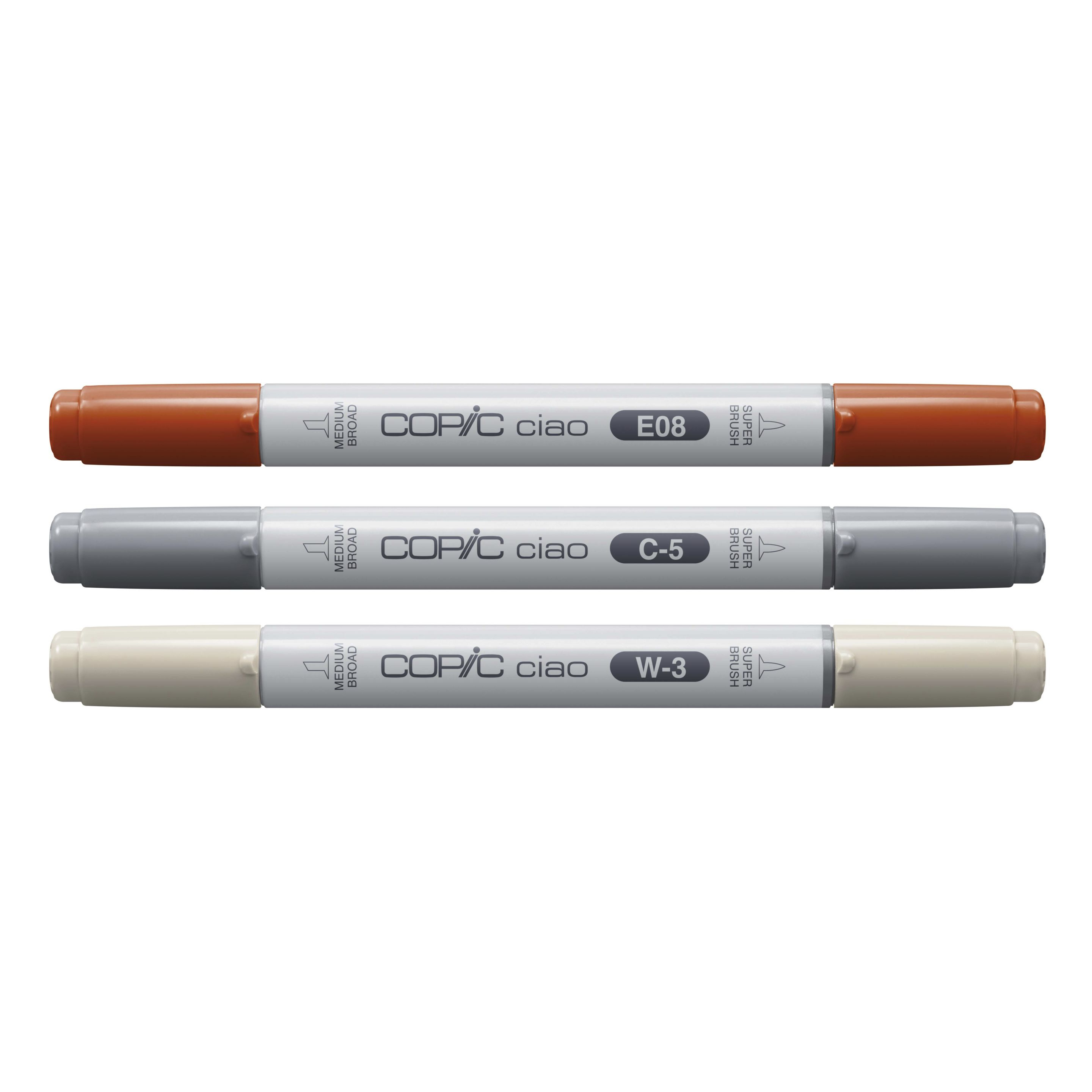 Copic Ciao LAYER & MIX Architect Palette Layoutmarker-Set 3 St. Beige, Braun, Warmes Grau