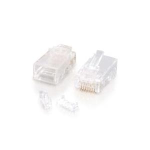 C2G RJ45 Cat5E Modular Plug (with Load Bar) for Round Solid/Stranded Cable (88125)