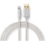 Nedis CCTB39300AL20. Produktfarbe: Aluminium, Anschluss 1: USB A, Anschluss 2: Lightning. Verpackungsart: Sichtverpackung, Verpackungsbreite: 80 mm, Verpackungstiefe: 25 mm (CCTB39300AL20)