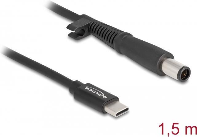 Delock Stromkabel USB-C (M) zu Gleichstromstecker 7,4 x 5,0 mm (M) (87972)