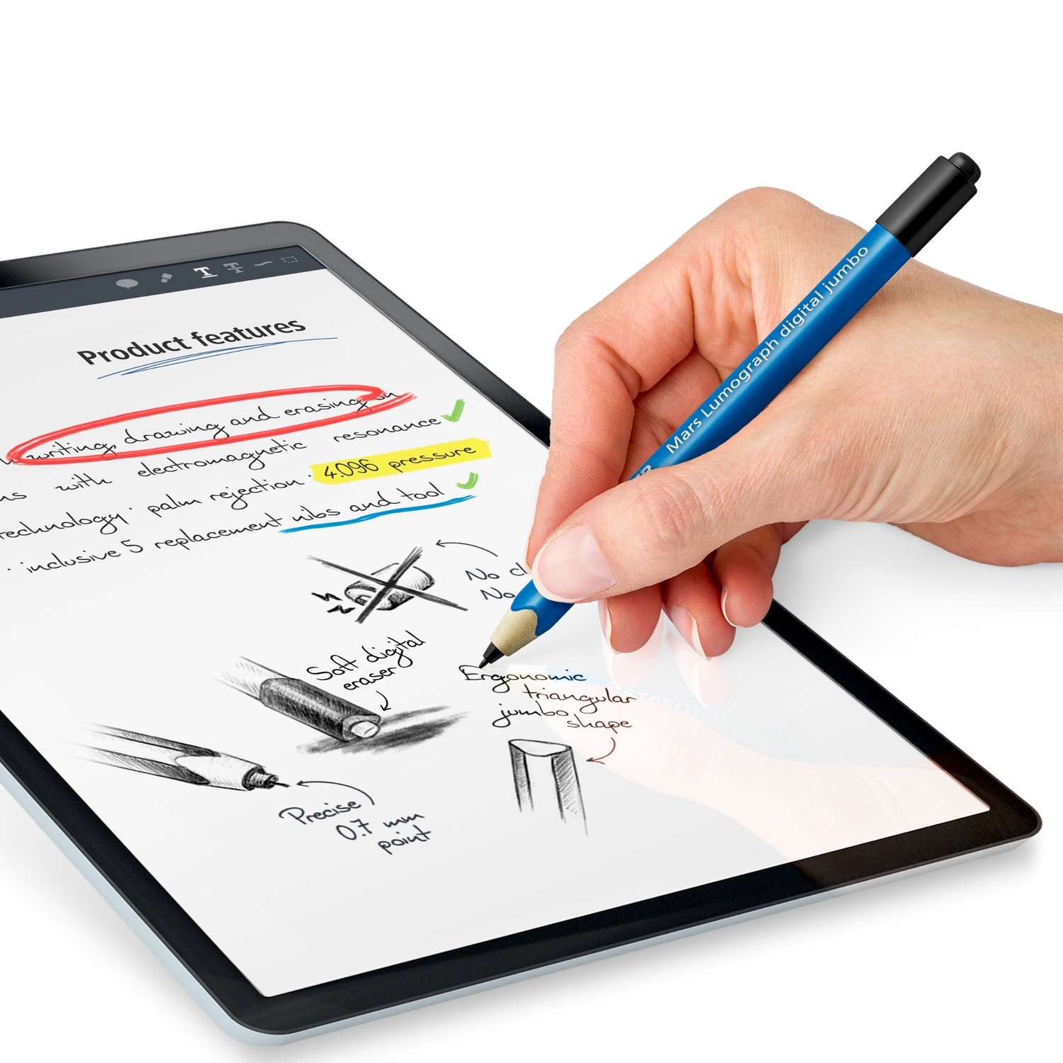 STAEDTLER Mars Lumograph Digital Jumbo 180J 22-3 Eingabestift 0,7 mm Blau