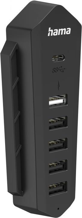 Hama 6in1 USB-Hub für Playstation 5, 6 Ports (1x USB-C, 5x USB-A), Schwarz (00054406)