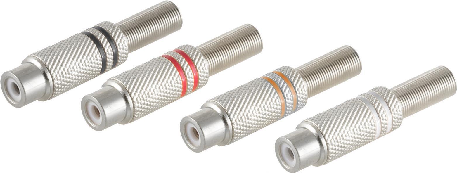 shiverpeaks ®-BASIC-S--Cinchkupplung Metall 6mm SET 4-teilig, rot, schwarz, weiß, gelb (BS52001-SET)