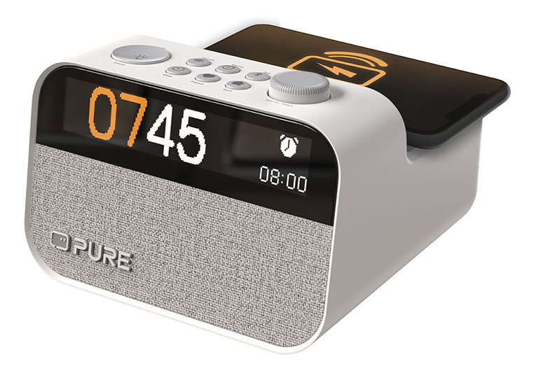 Pure Moment Charge Radiowecker DAB/DAB+/FM Kabelloses Laden Baumwollweiß