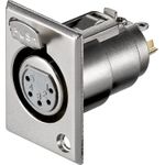 Mikrofon-Einbaubuchse, 5-polig - mit Verriegelung, vergoldet