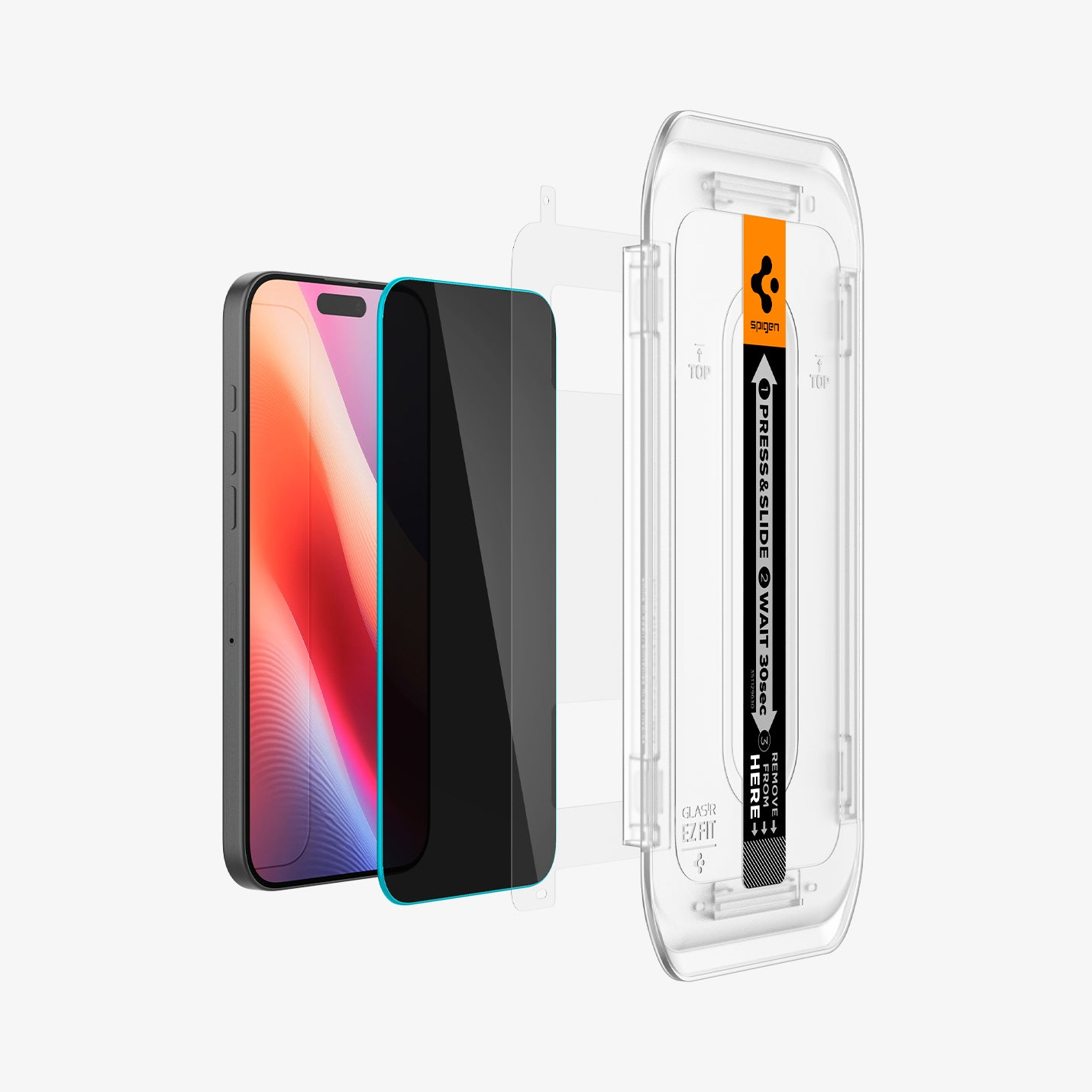 Spigen GLAS.tR EZ Fit 6,9" Privacy Displayschutzfolie Transparent