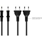 Euro-Verlängerung Euro-Stecker Typ C (gerade) an Euro-Buchse (gerade), schwarz, 0,75 mmÂ², 1 m, Good (P0300-S010)