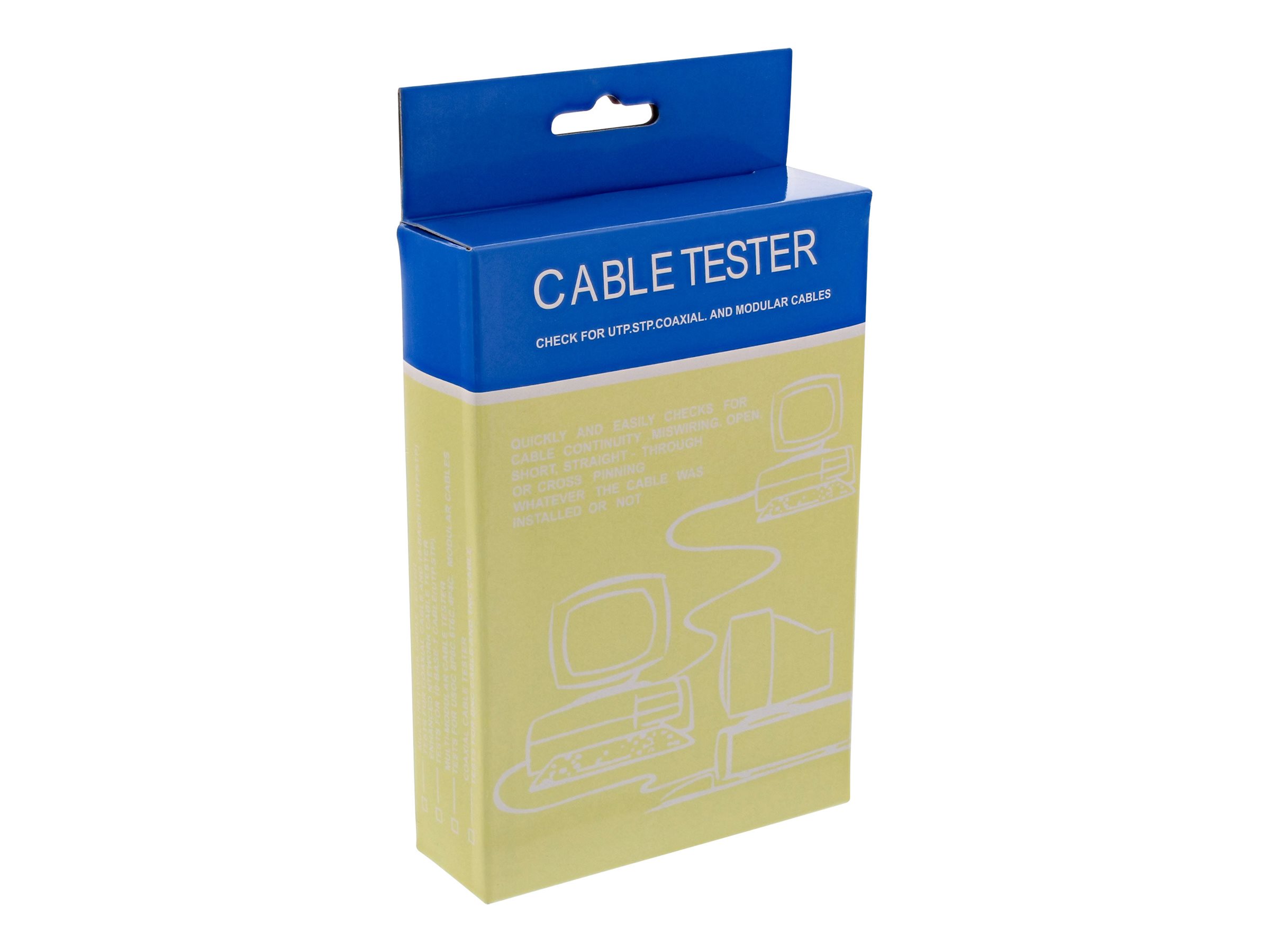 InLine 79998A Netzwerktester-Set für RJ45 und RJ11 mit 9 LED