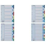 Esselte Kunststoff-Register, blanko, A4, PP, 10-teilig mehrfarbig, 0,12 mm, farbige Taben mit beschriftbarem (15261)