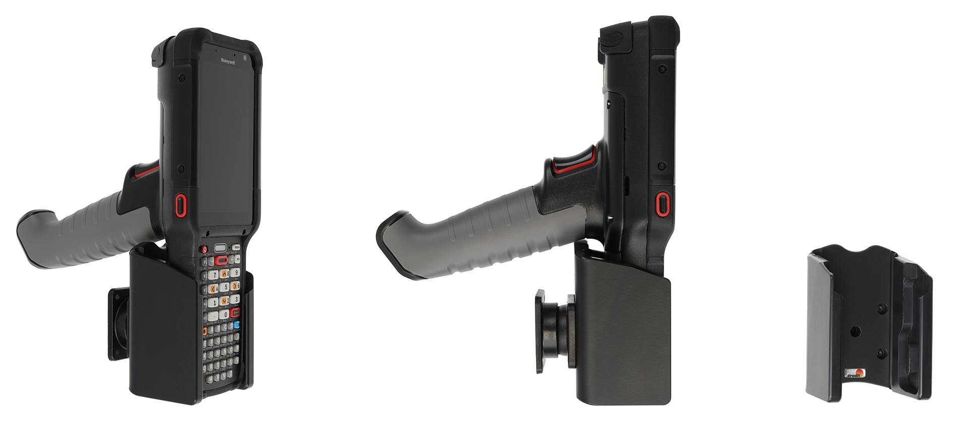 Brodit Passive Halterung mit Drehgelenk für Honeywell CK67, Schraubbefestigung, Schwarz