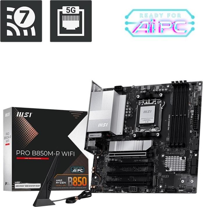 MSI Pro B850M-P Wifi (B850,AM5,mATX,DDR5) (7E71-001R) (B-Ware)