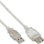 InLine USB 2.0 Verlängerung, St/Bu Typ A - transparent, 3m (34603)